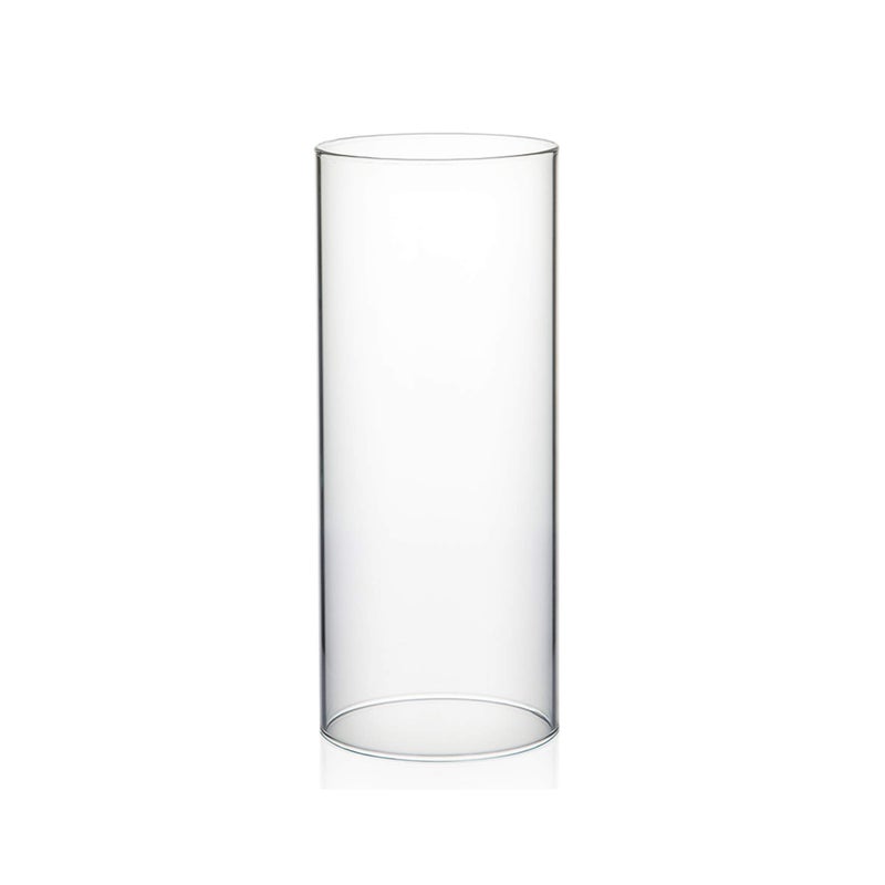 WGVI Hurricane Candle Holder Sleeve  Wide 4""  Height 10""  Clear Glass Cylinder Candleholder  Chimney Tube  Open Ended Candle Shade  1 Piece - Image 1